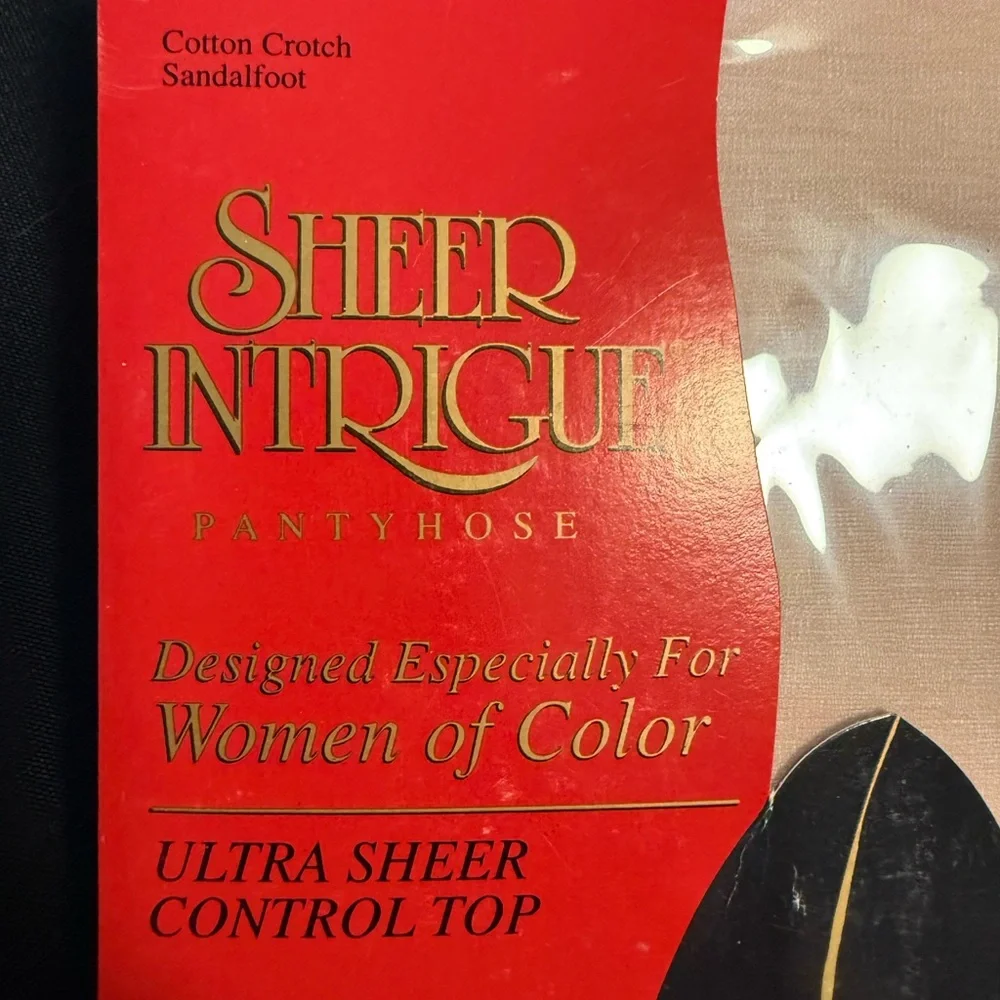 Vintage Sheer Intrigue Ultra Sheer Control Top Pantyhose For Women Of Color Sz A